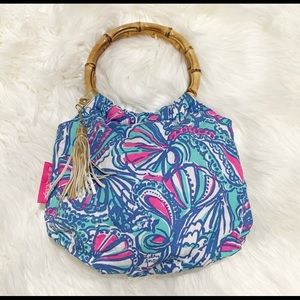 Lilly Pulitzer for Target blue pink bamboo bag